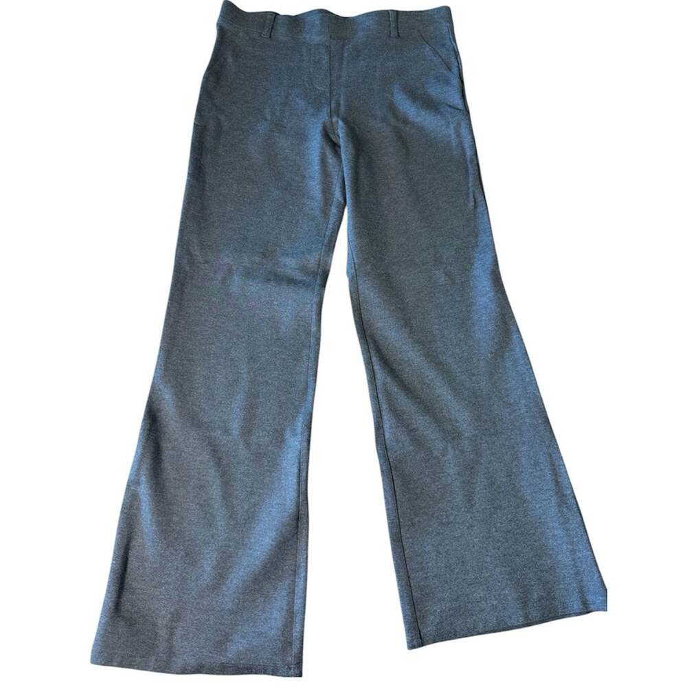 Quince Women M Ultra-Stretch Ponte Flare Pants Charcoal Gray Workwear